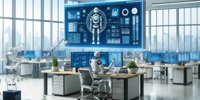 Wie Automatisierung Ihren Inkassoprozess verbessern kann'. The image should feature a modern office se